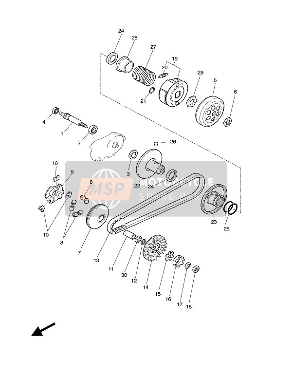 5HGE76540000, Entretoise 1, Yamaha, 3